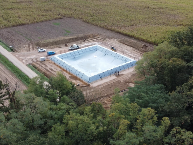 Installation of a semi-buried flexible tank – 2500 m3